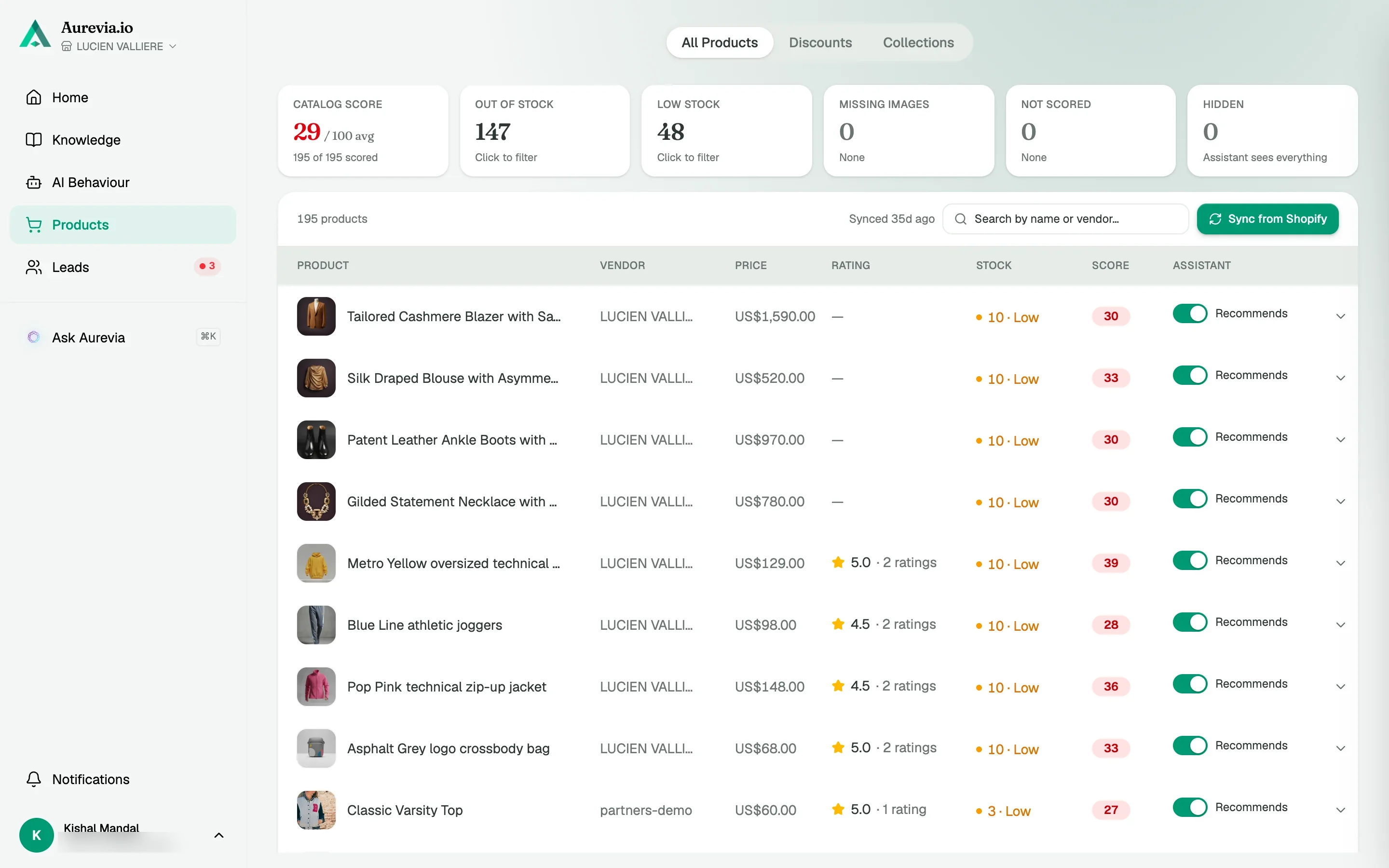 Sync the catalog